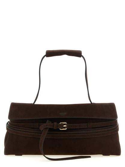 Bolso de hombro Moschino de piel de becerro marrón