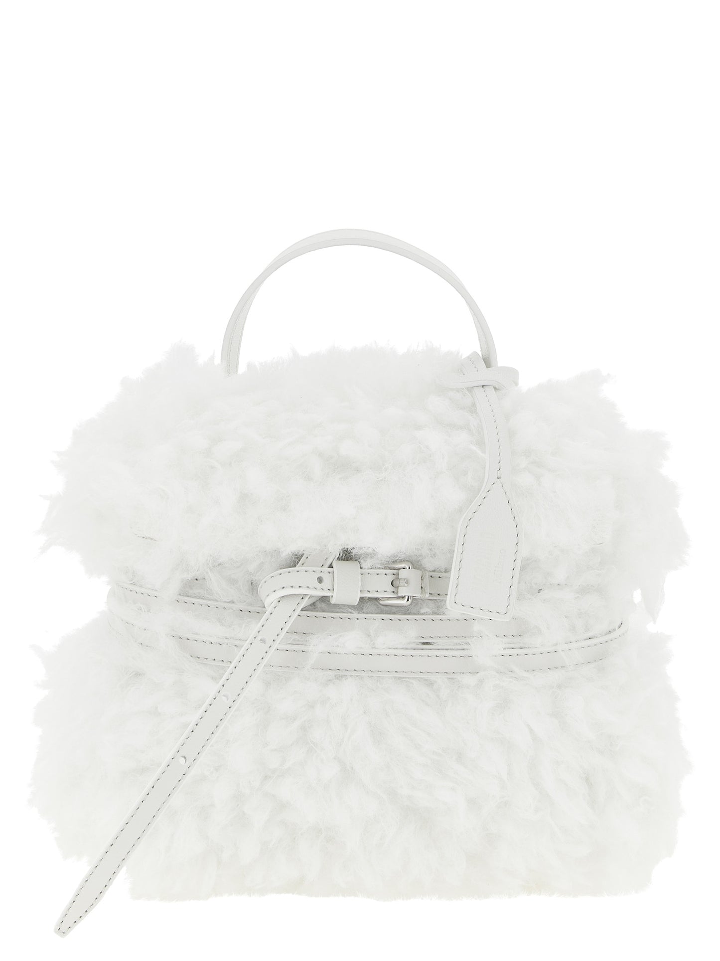 Bolso de cuero blanco Moschino