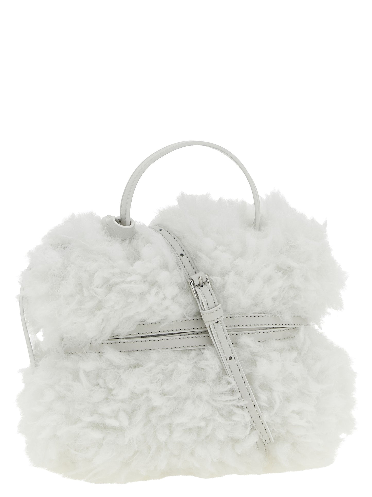 Bolso de cuero blanco Moschino
