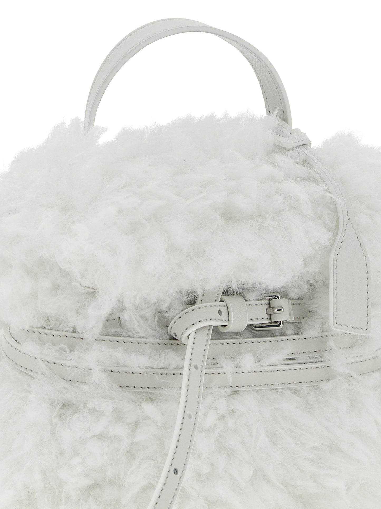 Bolso de cuero blanco Moschino