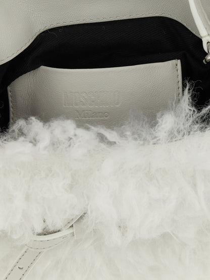 Bolso de cuero blanco Moschino