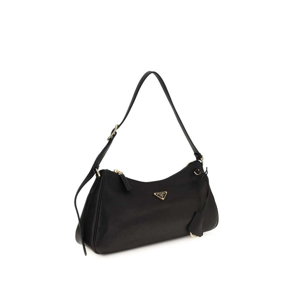 Bolso de hombro Prada de piel de becerro negra Bos Taurus