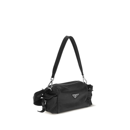 Bolso de hombro Prada de cuero Napa marrón / piel de becerro Bos Taurus