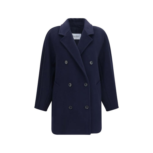 Chaqueta de lana Max Mara azul Oves Aries de largo completo
