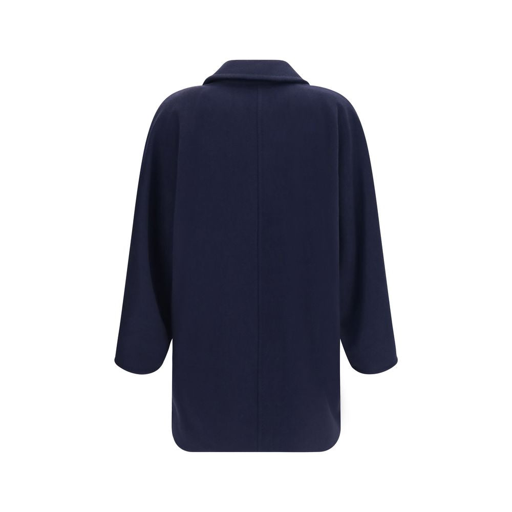 Chaqueta de lana Max Mara azul Oves Aries de largo completo