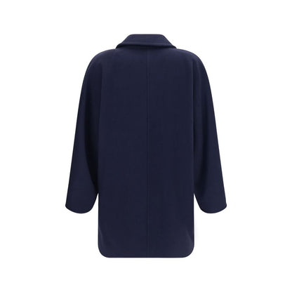 Chaqueta de lana Max Mara azul Oves Aries de largo completo