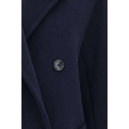 Chaqueta de lana Max Mara azul Oves Aries de largo completo