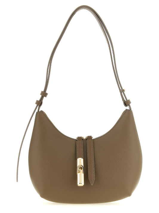 Sac à bandoulière en cuir de veau Furla Goccia Beige S