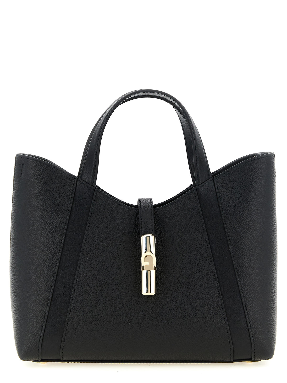Sac cabas Furla Goccia en cuir de veau noir