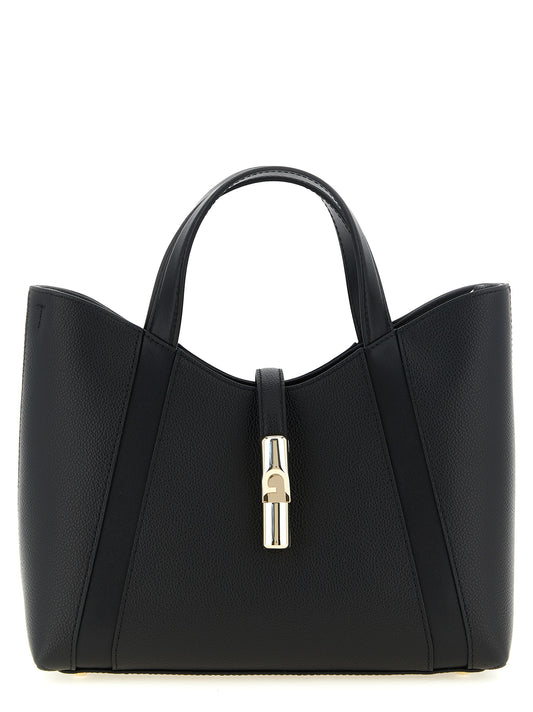 Sac cabas Furla Goccia en cuir de veau noir