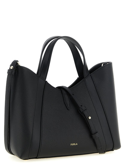 Sac cabas Furla Goccia en cuir de veau noir