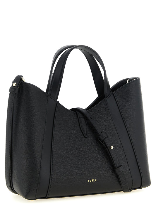 Sac cabas Furla Goccia en cuir de veau noir