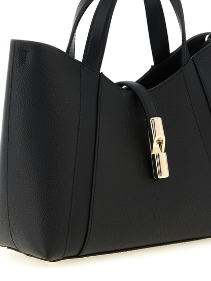 Sac cabas Furla Goccia en cuir de veau noir