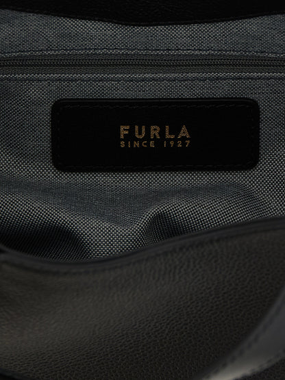 Sac cabas Furla Goccia en cuir de veau noir
