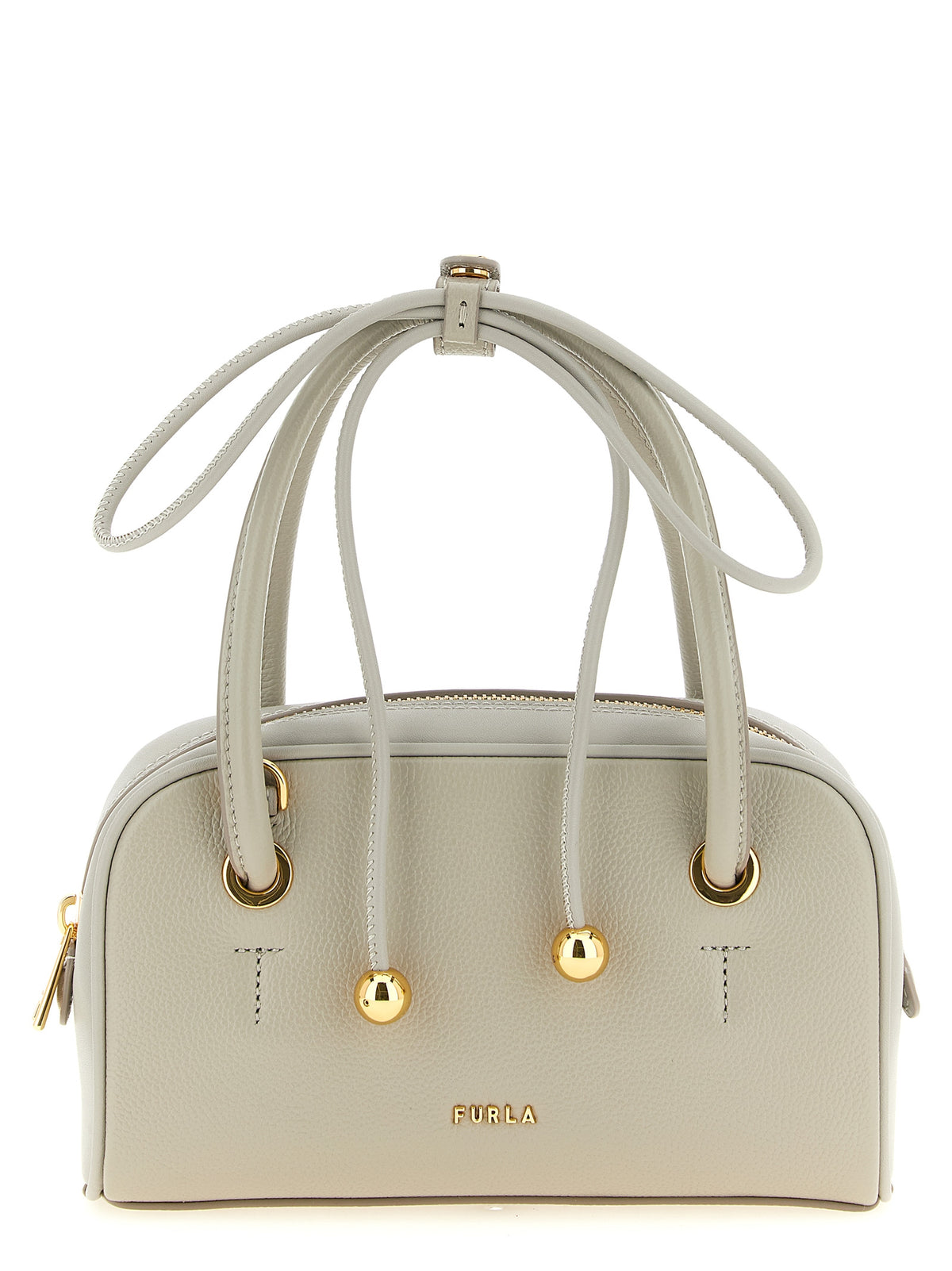 Bolso Furla De Piel De Becerro Gris Neutro