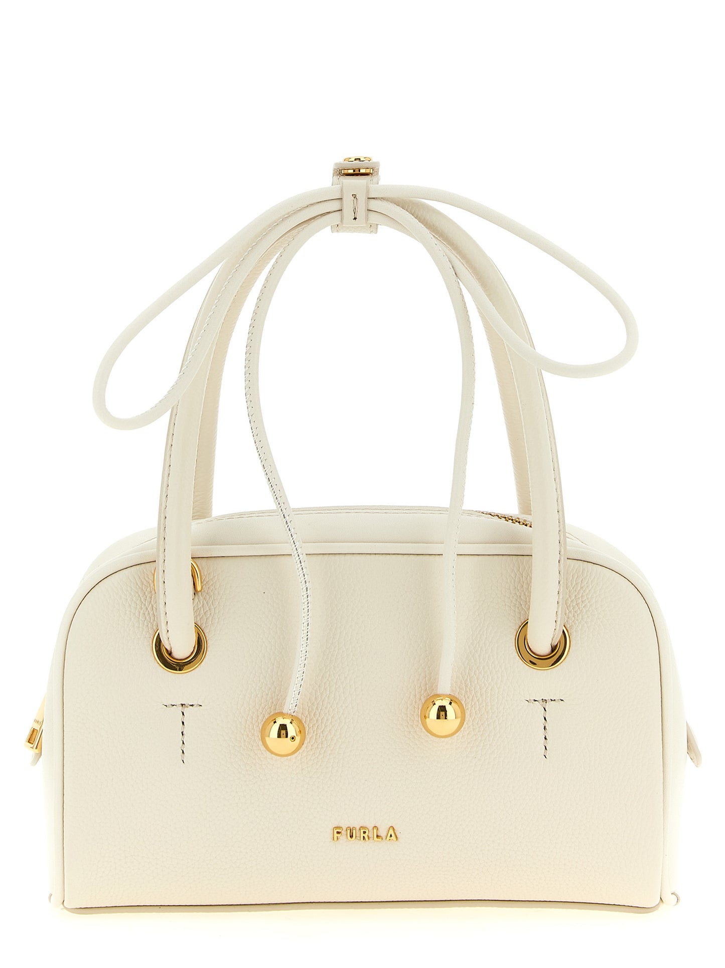 Sac À Main Furla Poppy S En Cuir De Veau Blanc