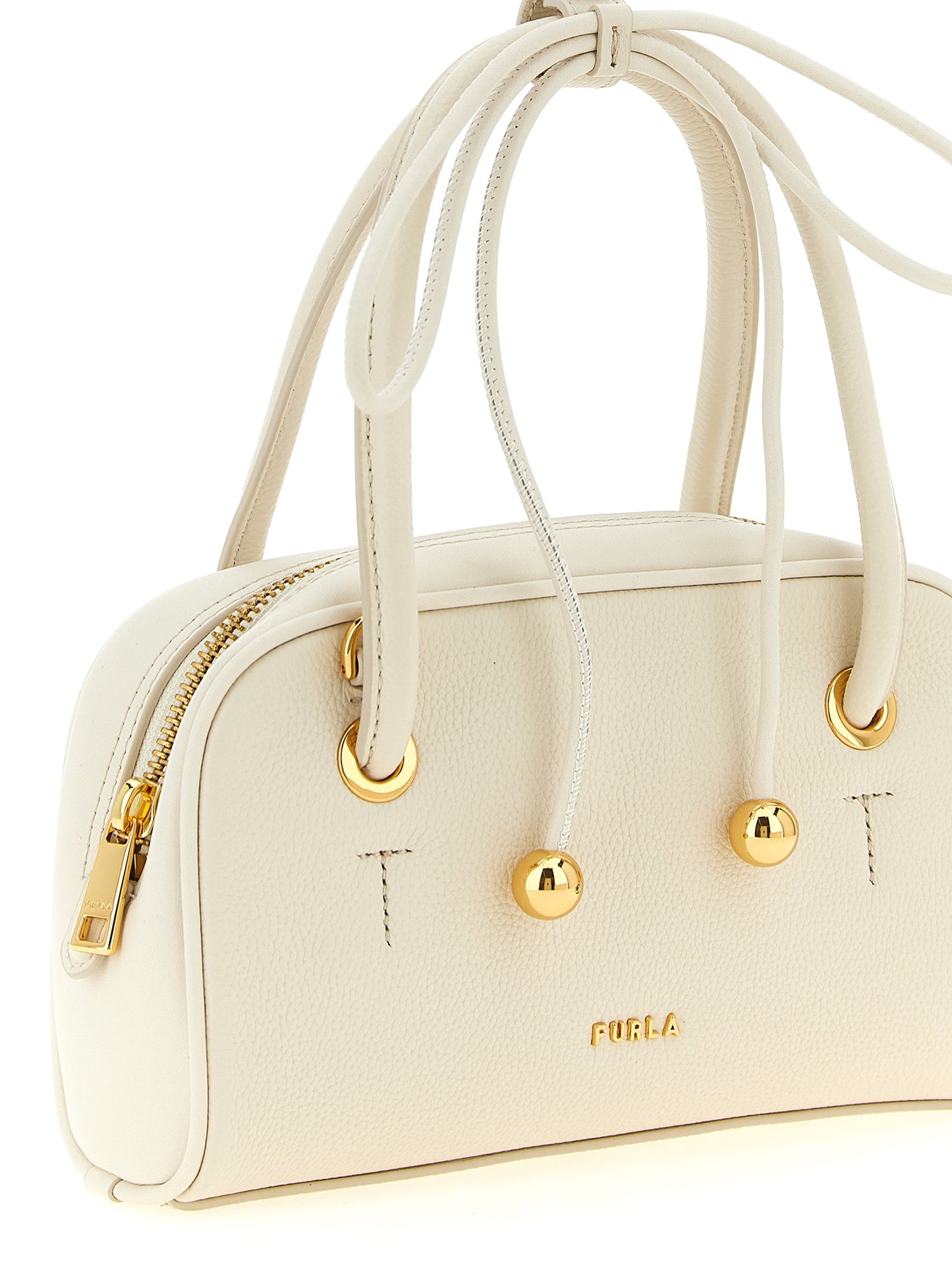 Sac À Main Furla Poppy S En Cuir De Veau Blanc