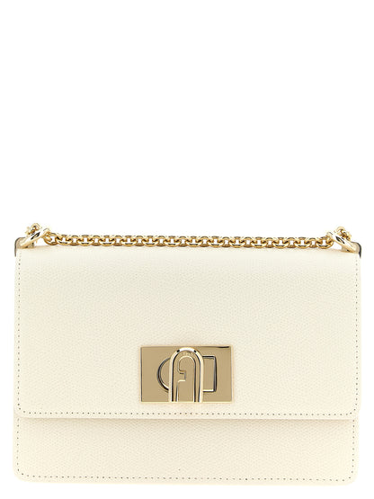 Mini sac bandoulière Furla 1927 en cuir de veau blanc