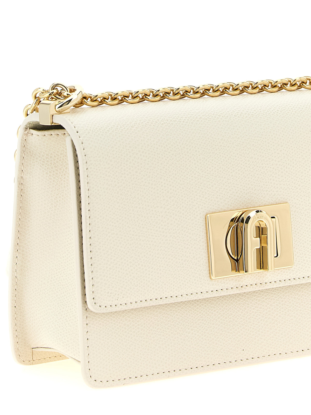 Mini sac bandoulière Furla 1927 en cuir de veau blanc