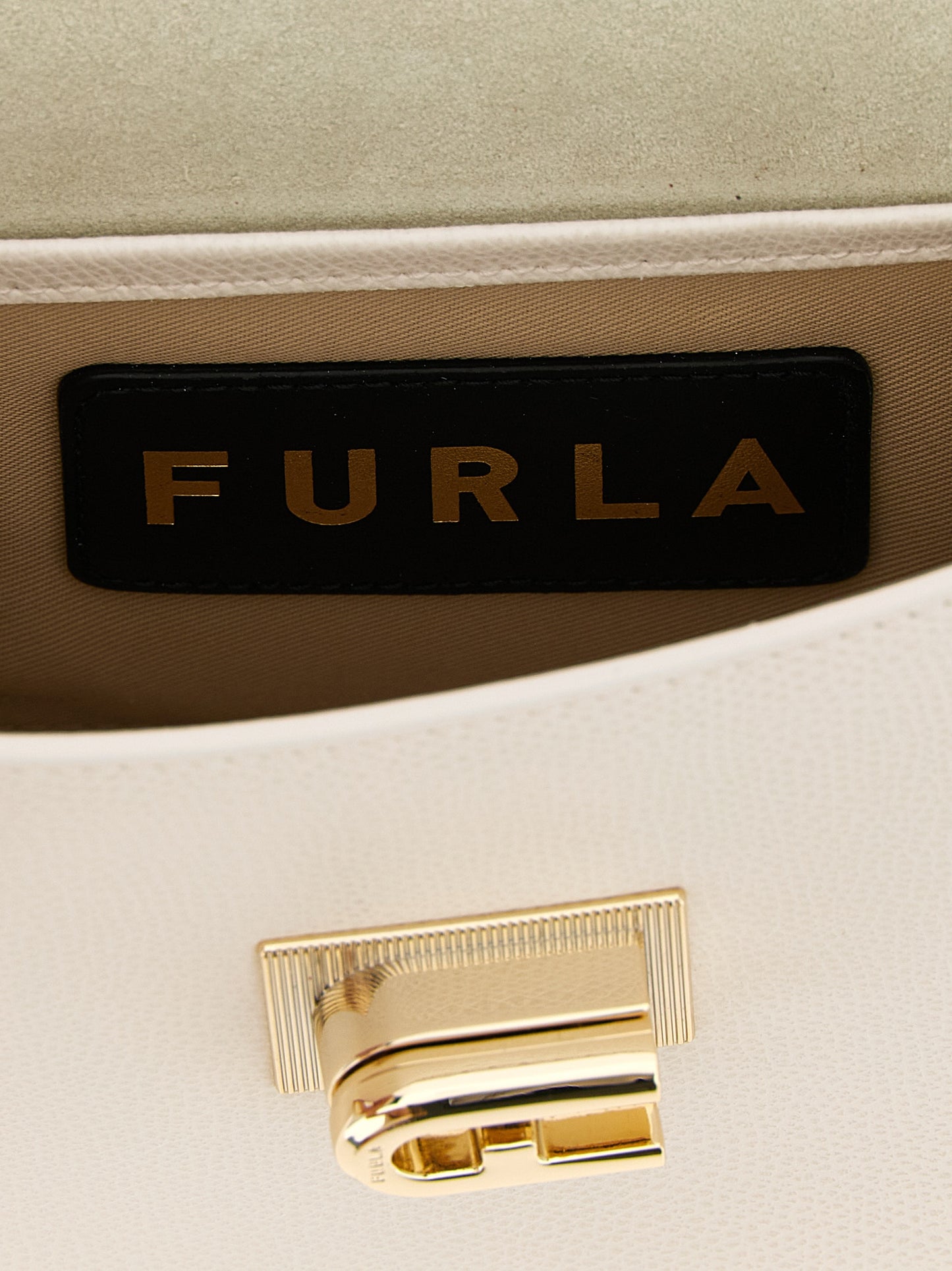 Mini sac bandoulière Furla 1927 en cuir de veau blanc