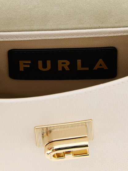 Mini sac bandoulière Furla 1927 en cuir de veau blanc