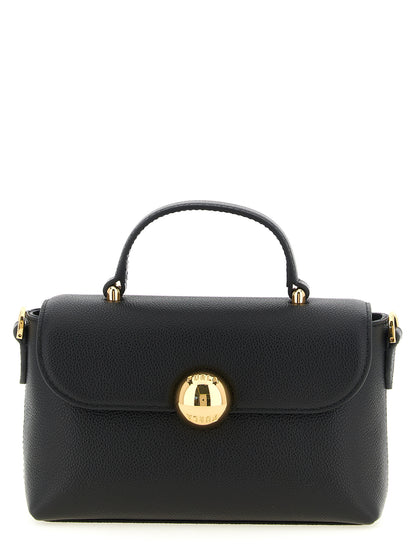 Bolso Furla De Piel De VacunoNegra Con Acabado Martillado