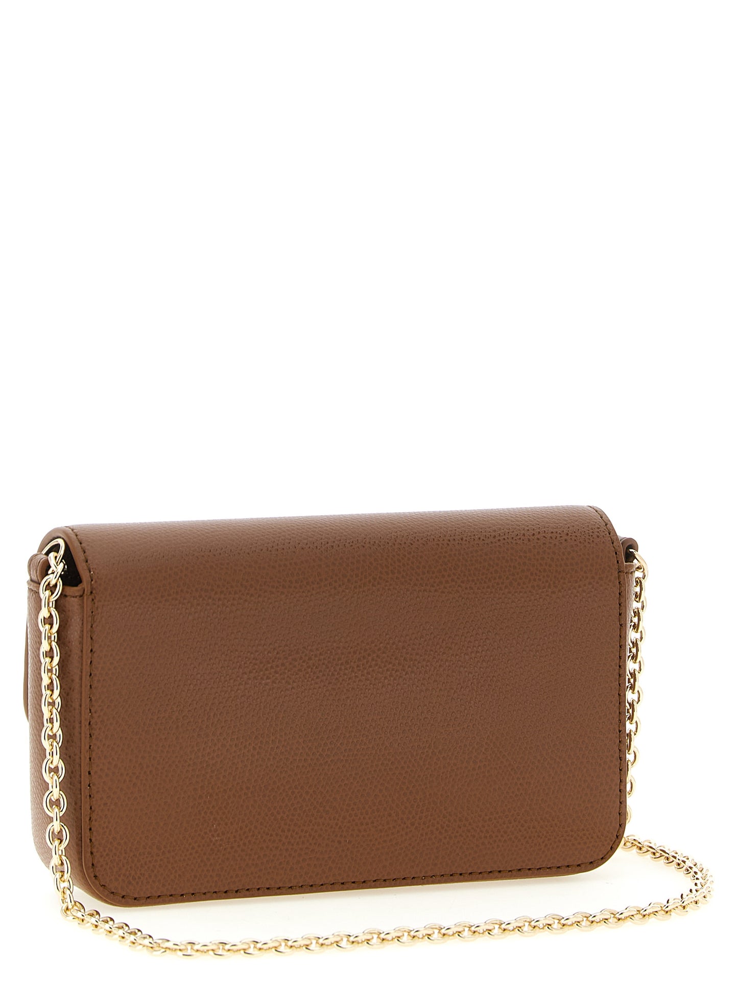 Minibandolera Furla De Piel De Vaca Marrón Con Cadena