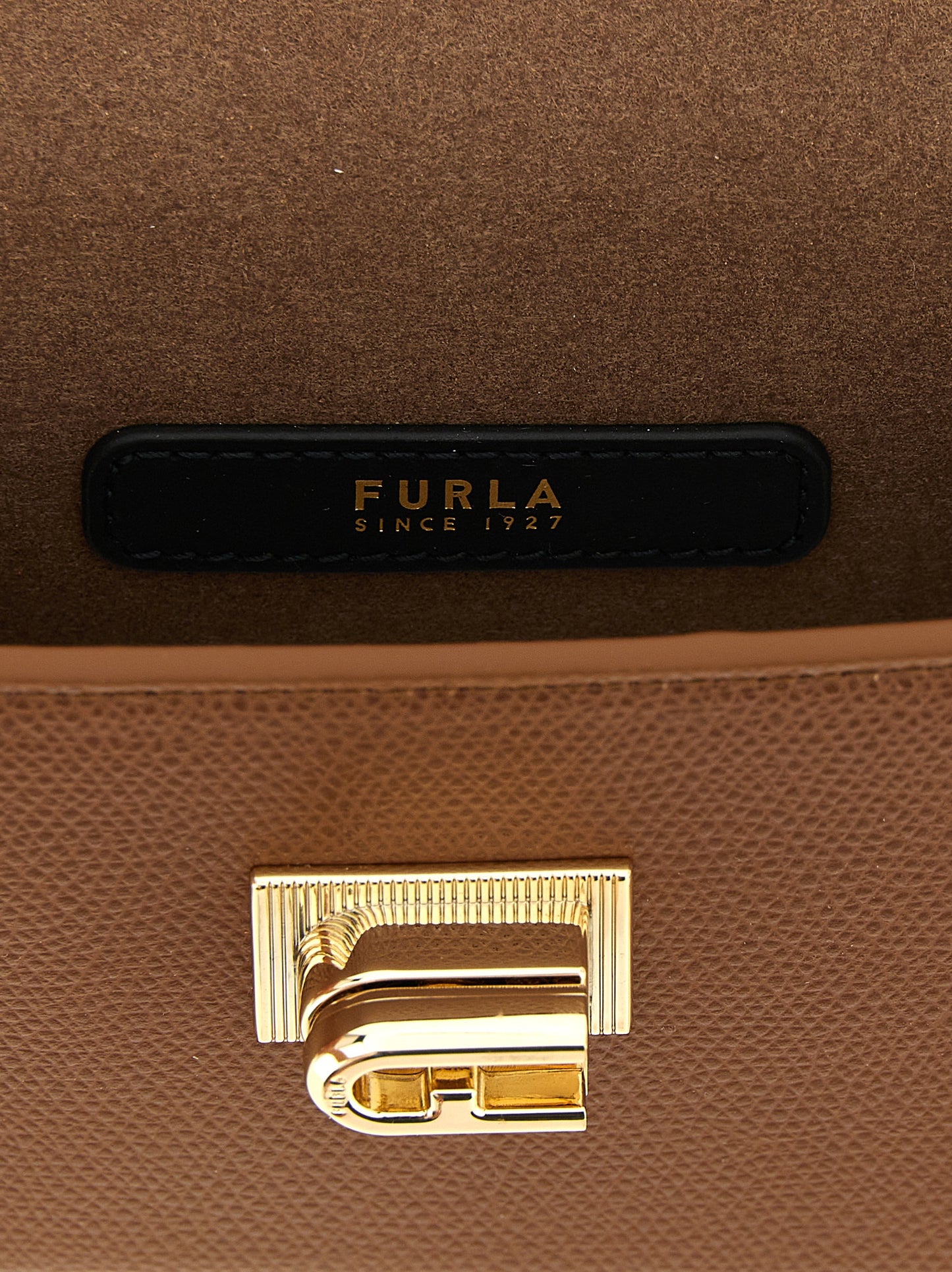 Minibandolera Furla De Piel De Vaca Marrón Con Cadena