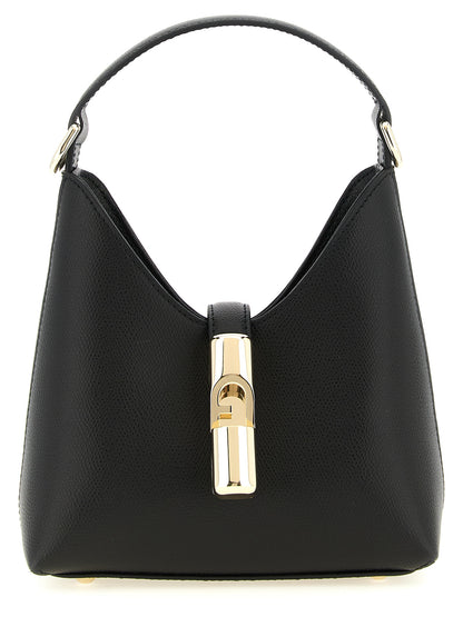 Bandoulière Furla Iride mini en cuir de veau noir