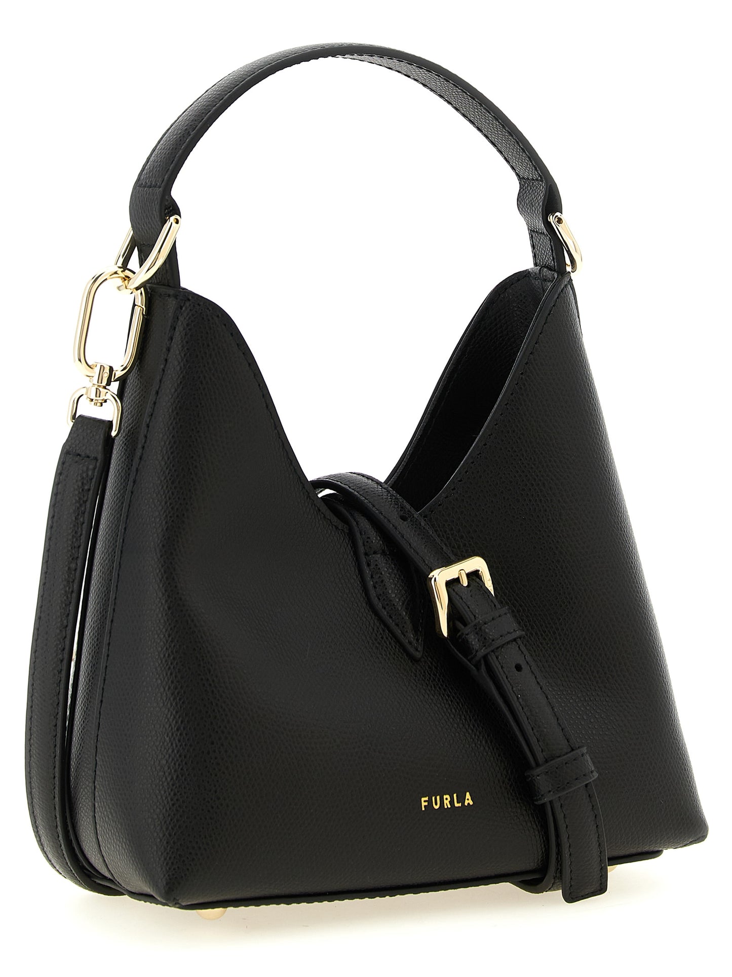Bandoulière Furla Iride mini en cuir de veau noir