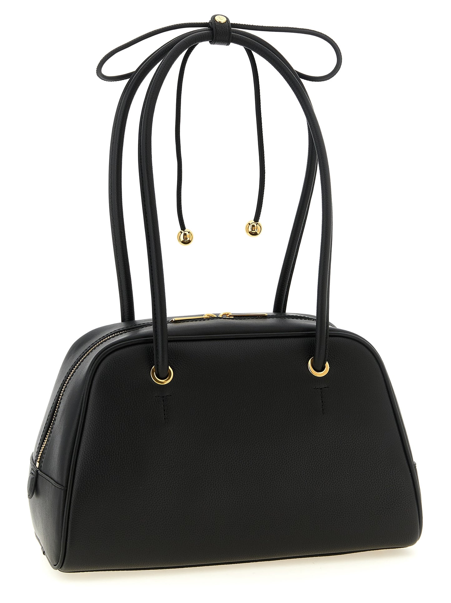 Sac Cabas En Cuir De Veau Noir Modèle Poppy M De Furla