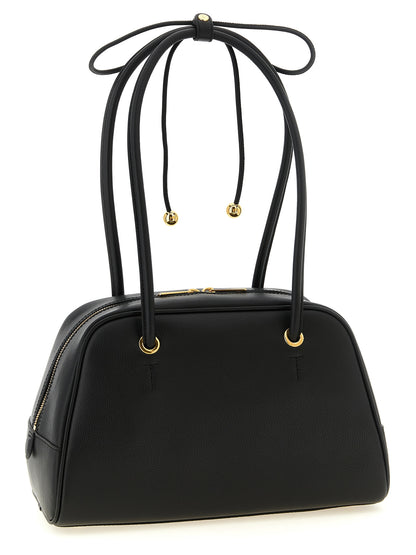 Sac Cabas En Cuir De Veau Noir Modèle Poppy M De Furla