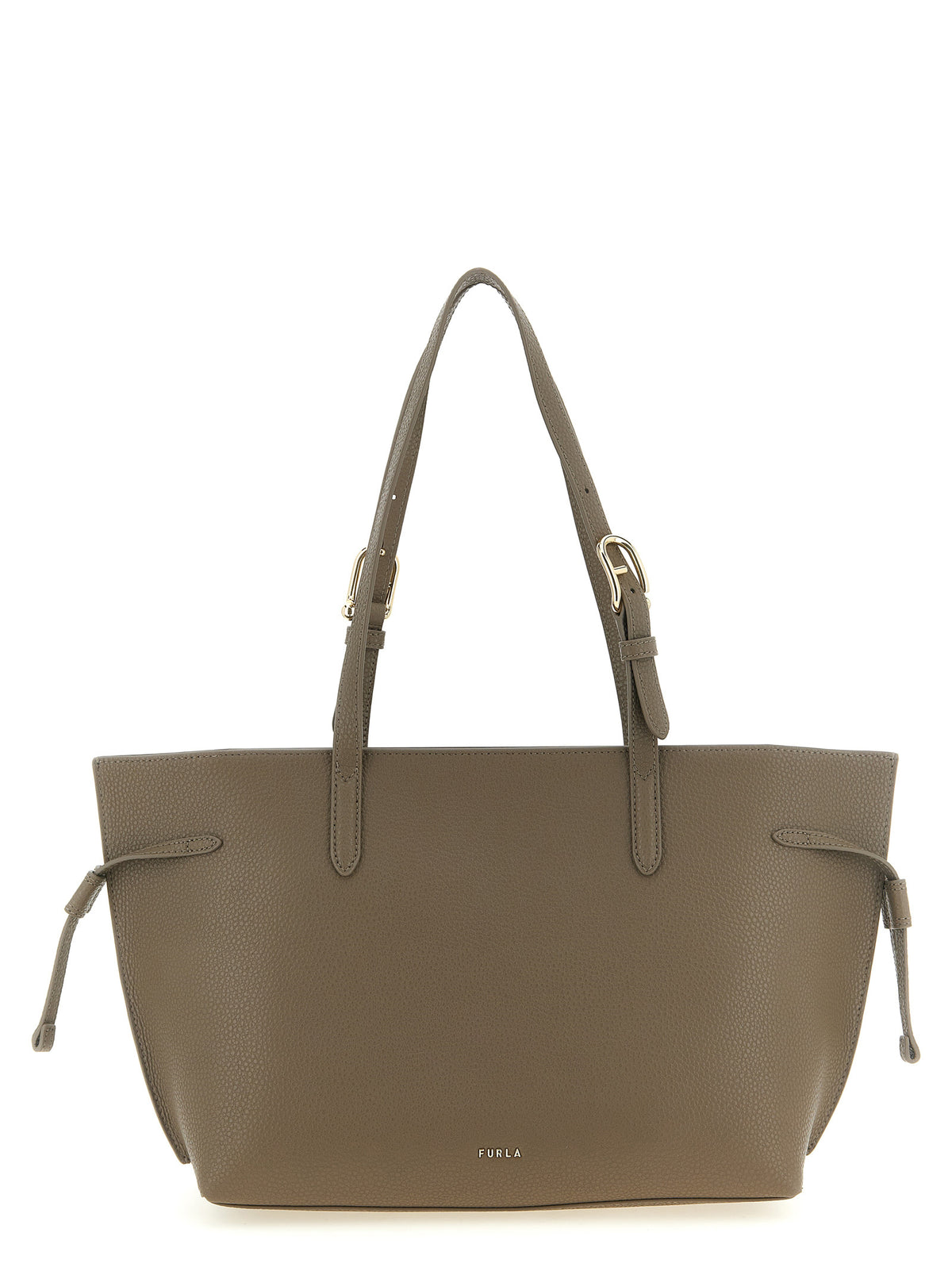 Furla Ava M Grey Calfskin Leather Tote Bag