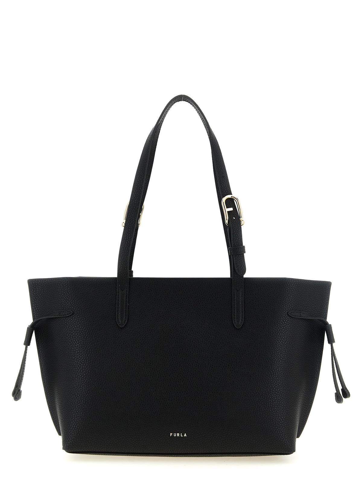 Furla Ava M Black Calfskin Large Capacity Tote Bag