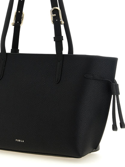 Furla Ava M Black Calfskin Large Capacity Tote Bag