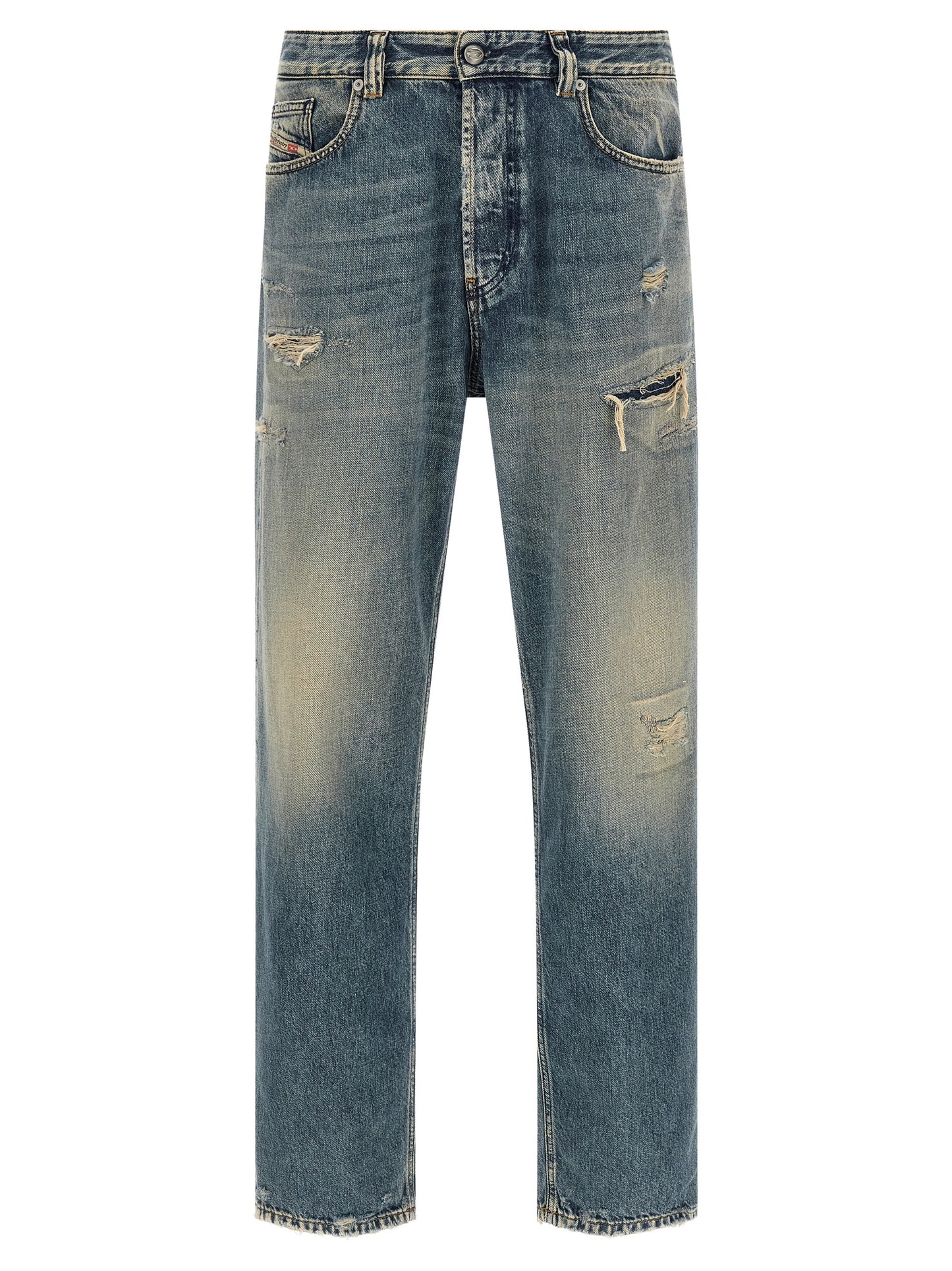 Jeans Tapered Diesel de Algodón Azul