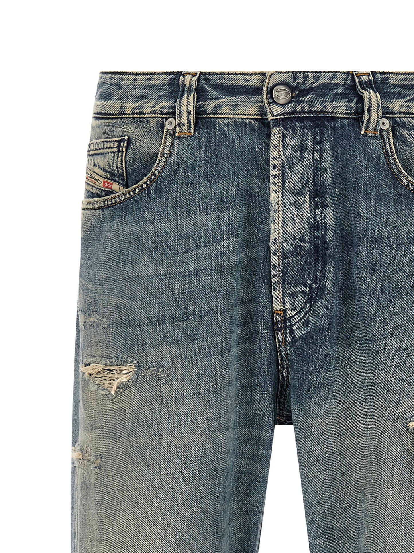 Jeans Tapered Diesel de Algodón Azul