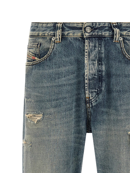 Jeans Tapered Diesel de Algodón Azul