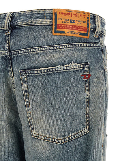 Jeans Tapered Diesel de Algodón Azul