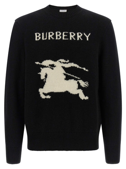 Cárdigan Burberry De Lana Negra Con Cuello Redondo Y Ajuste Regular