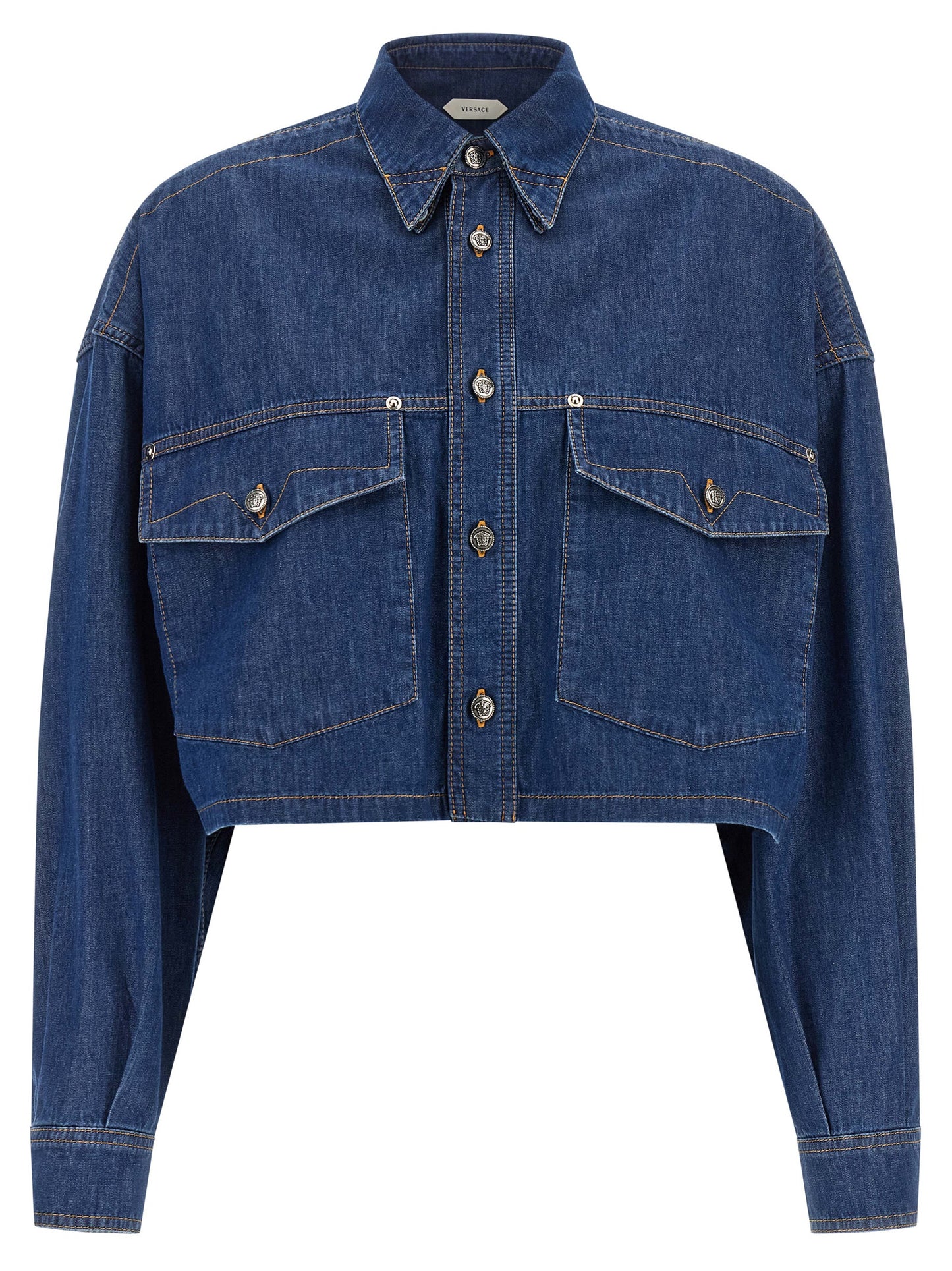 Blusa Versace de algodón azul