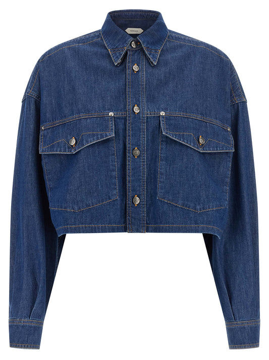 Blusa Versace de algodón azul