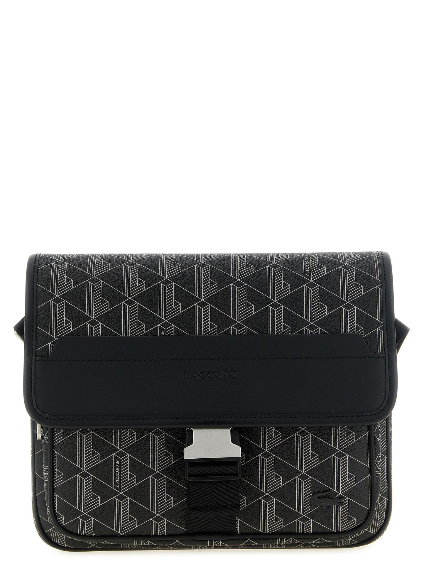 Bolso cruzado Lacoste de PVC negro
