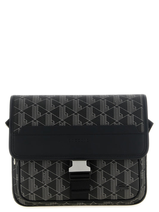 Bolso cruzado Lacoste de PVC negro