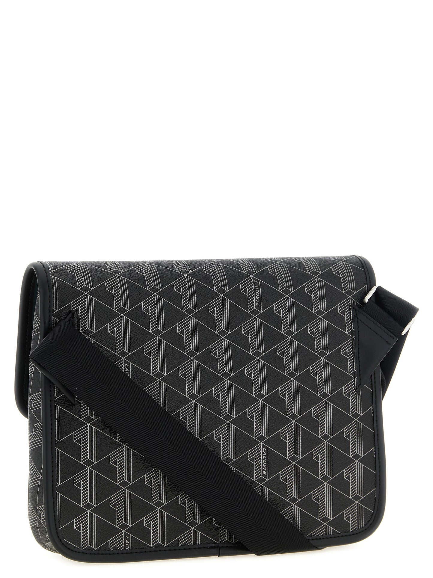 Bolso cruzado Lacoste de PVC negro