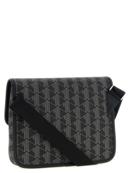 Bolso cruzado Lacoste de PVC negro