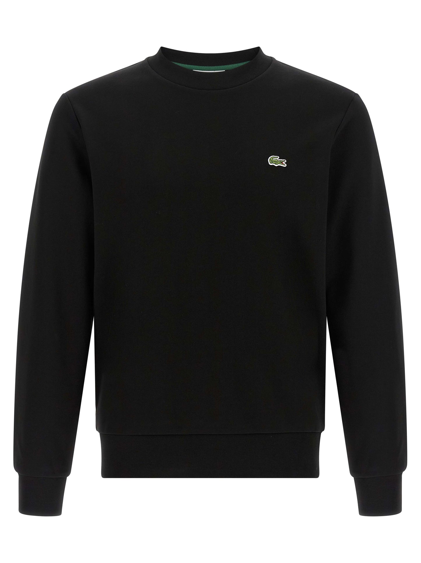 Sweat-shirt Lacoste en coton noir à col rond