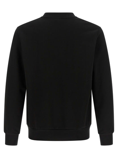Sweat-shirt Lacoste en coton noir à col rond