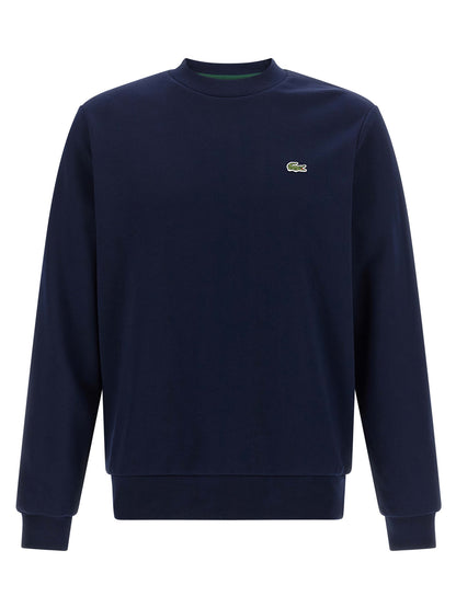 Sweatshirt en molleton de coton bleu marine Lacoste