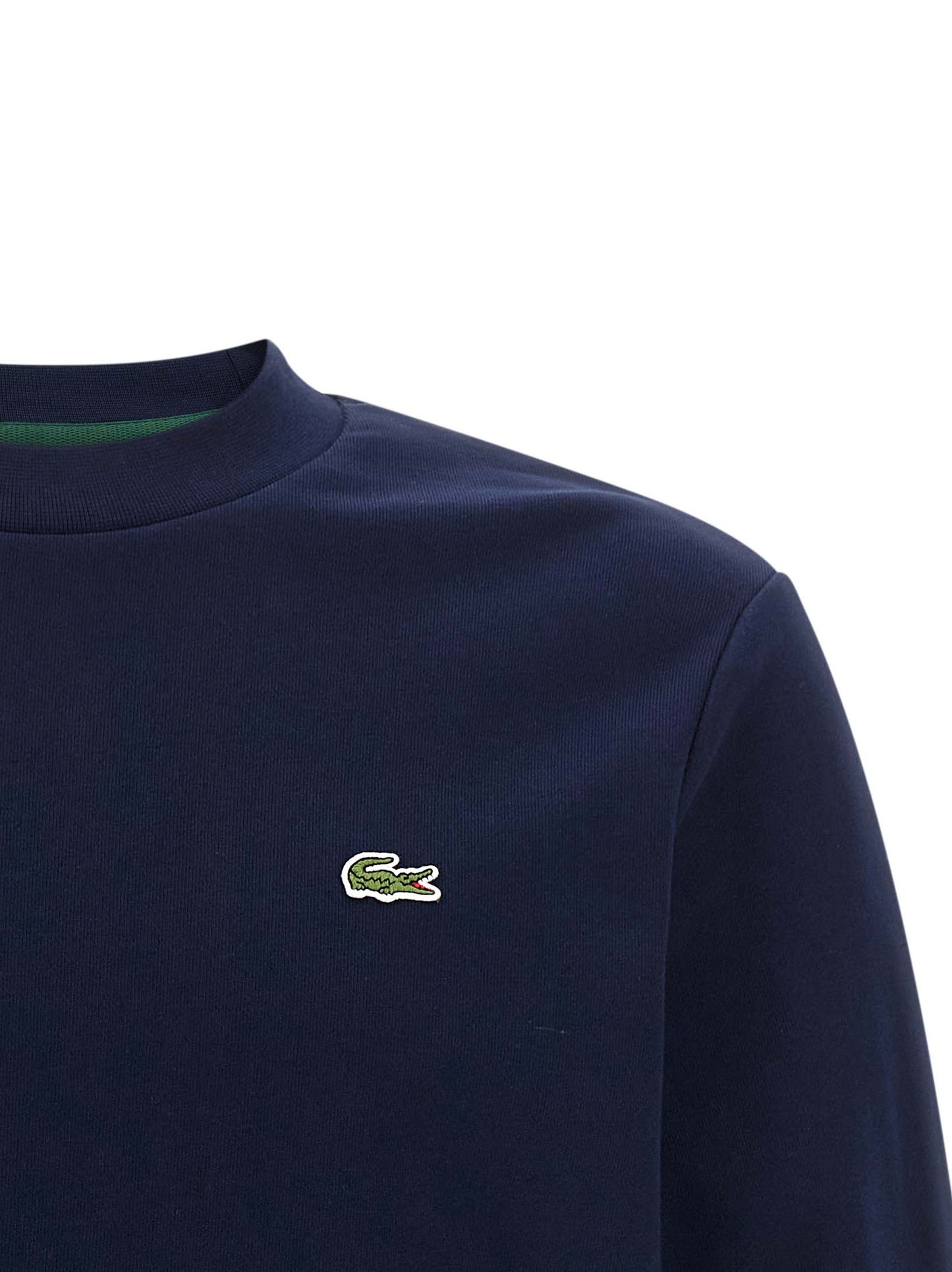 Sweatshirt en molleton de coton bleu marine Lacoste